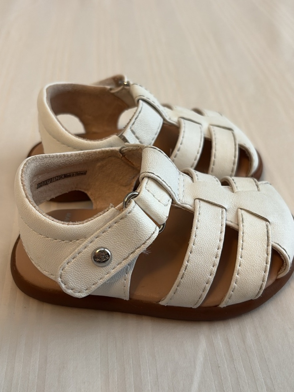 UGG Cream Leather Baby Sandals